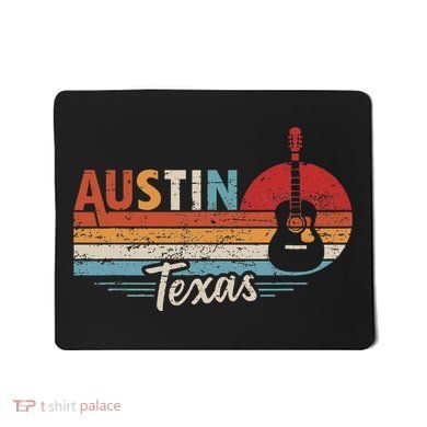 Retro Austin Texas Guitar Music Mousepad