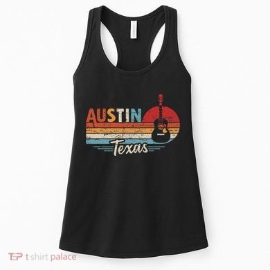 Retro Austin Texas Guitar Music Women's Tank Top