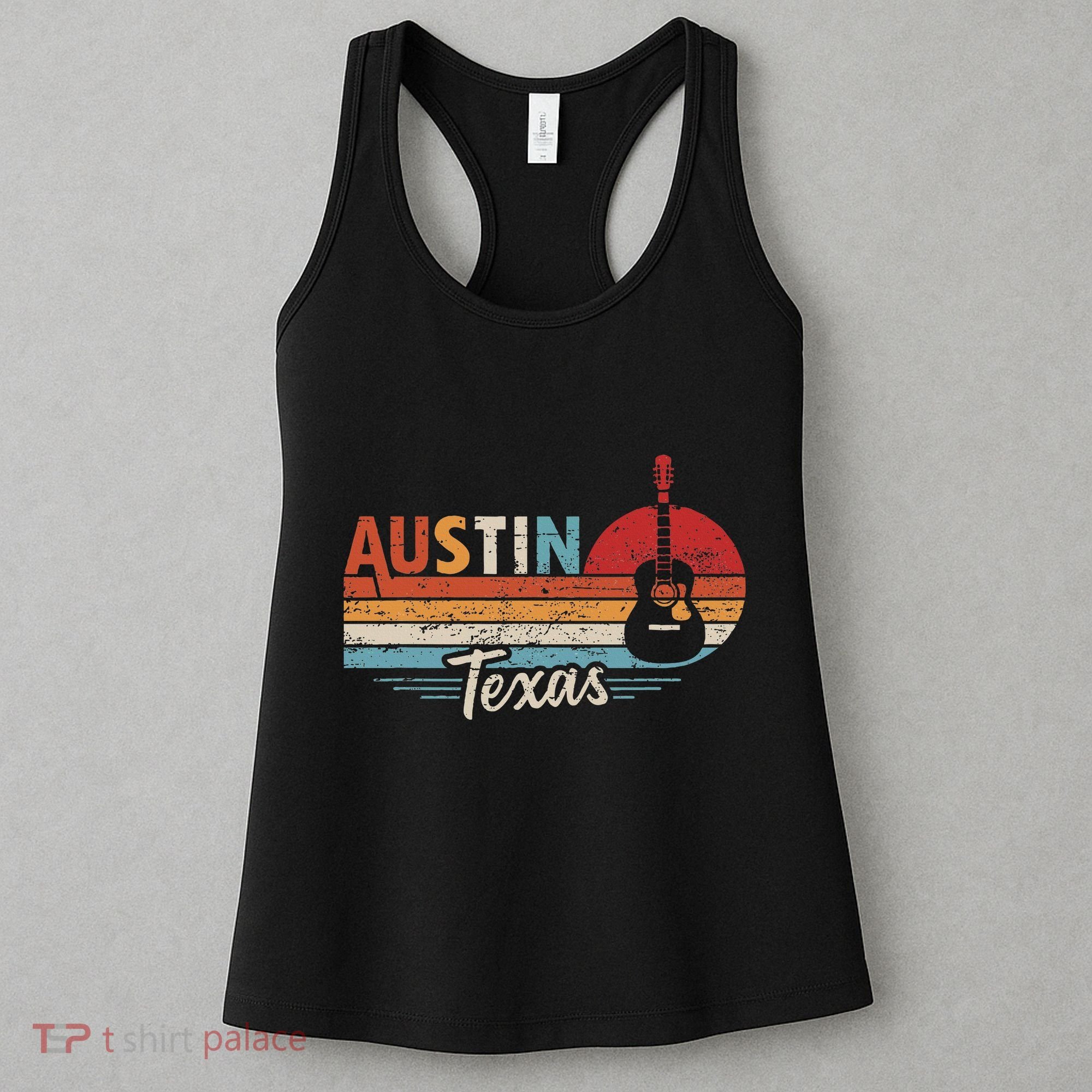 Retro Austin Texas Guitar Music Women's Tank Top