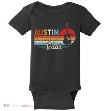 Retro Austin Texas Guitar Music Baby Bodysuit