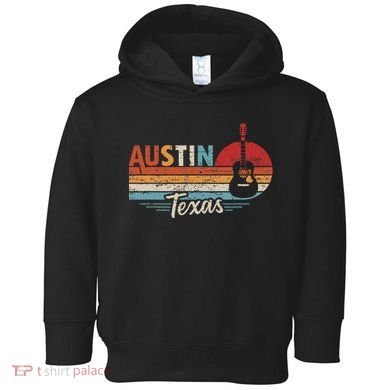 Retro Austin Texas Guitar Music Toddler Hoodie
