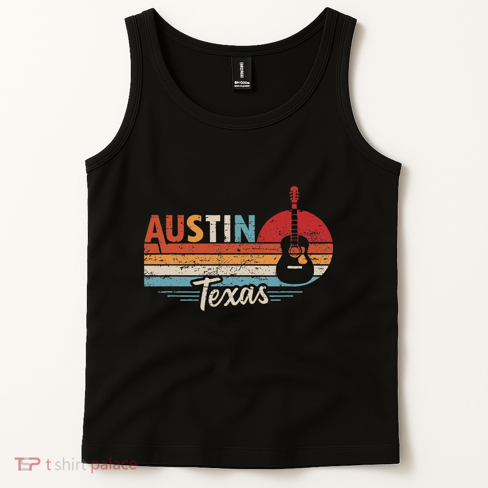 Retro Austin Texas Guitar Music Tank Top