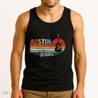 Retro Austin Texas Guitar Music Tank Top thumb 3