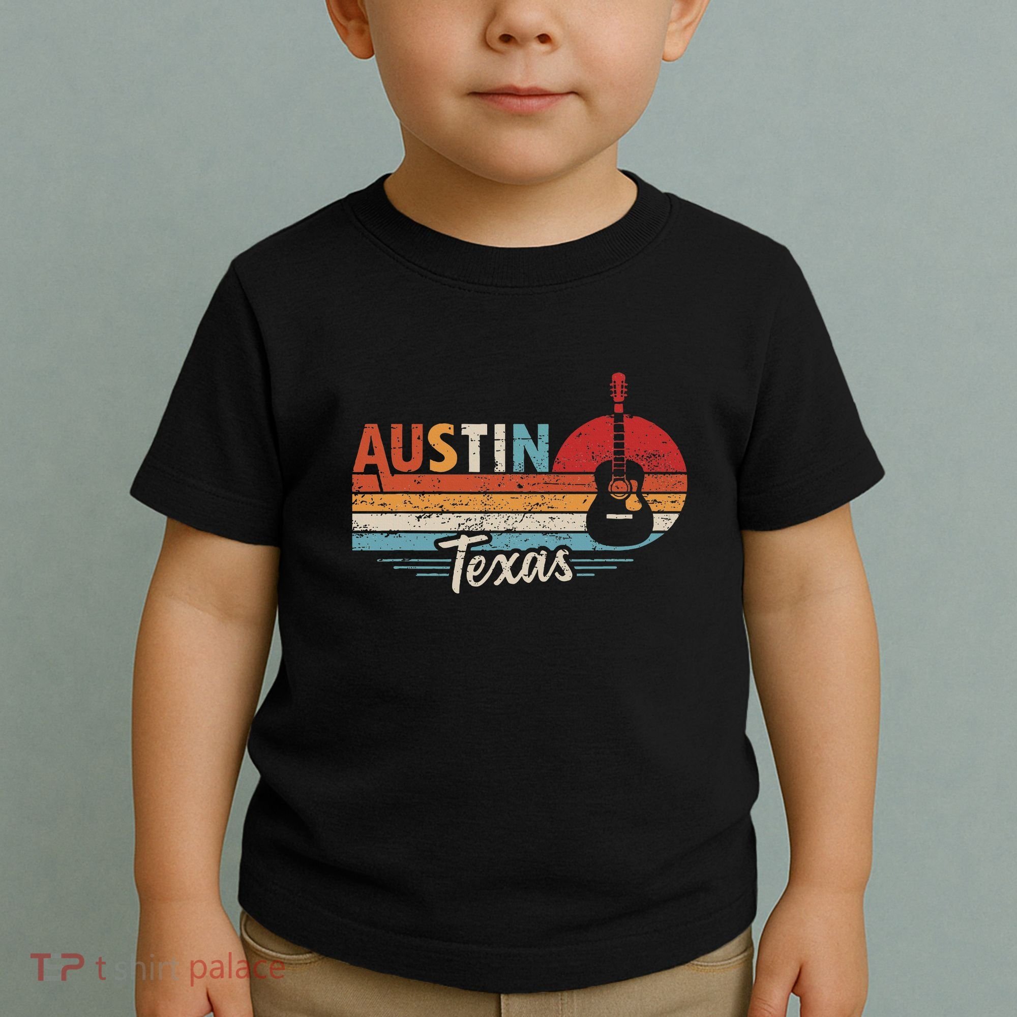 Retro Austin Texas Guitar Music Toddler T-Shirt