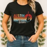 Retro Austin Texas Guitar Music Women's T-Shirt thumb 2