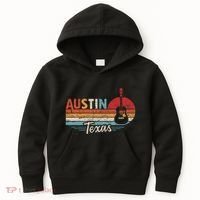 Retro Austin Texas Guitar Music Kids Hoodie thumb 0