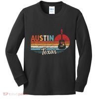 Retro Austin Texas Guitar Music Kids Long Sleeve Shirt thumb 0