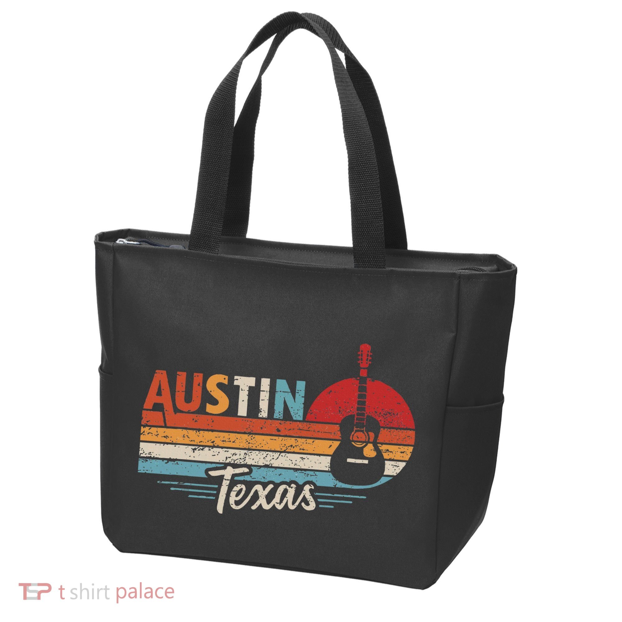 Retro Austin Texas Guitar Music Tote Bag