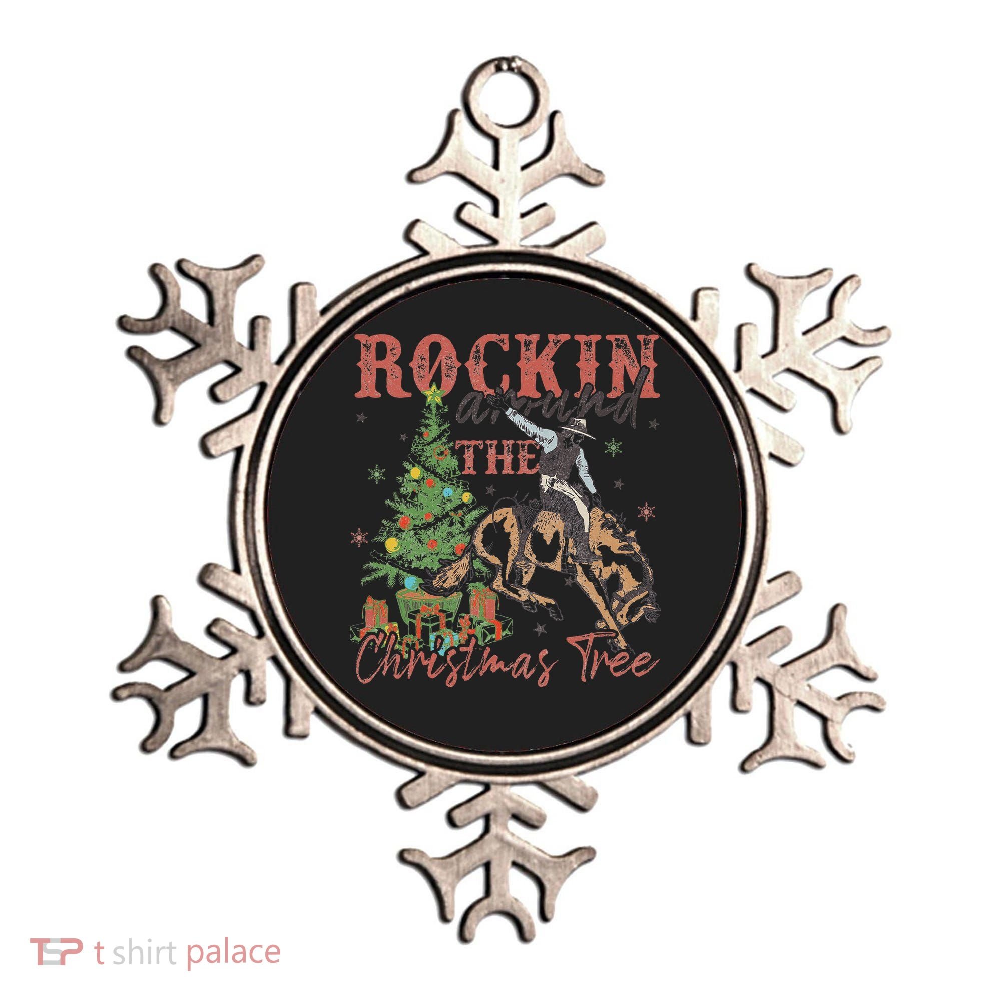 Rockin Around The Christmas Tree Cowboy Western Ornament
