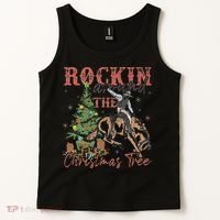 Rockin Around The Christmas Tree Cowboy Western Tank Top thumb 2