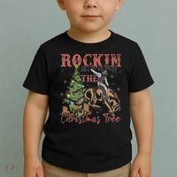Rockin Around The Christmas Tree Cowboy Western Toddler T-Shirt thumb 2