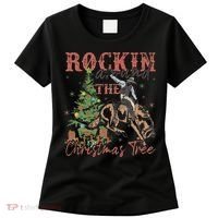 Rockin Around The Christmas Tree Cowboy Western Women's T-Shirt thumb 0
