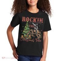 Rockin Around The Christmas Tree Cowboy Western Kids T-Shirt thumb 2