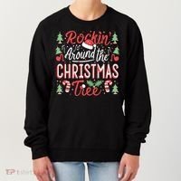 Rockin Around The Christmas Tree Music Note Music Teacher Women's Sweatshirt thumb 0