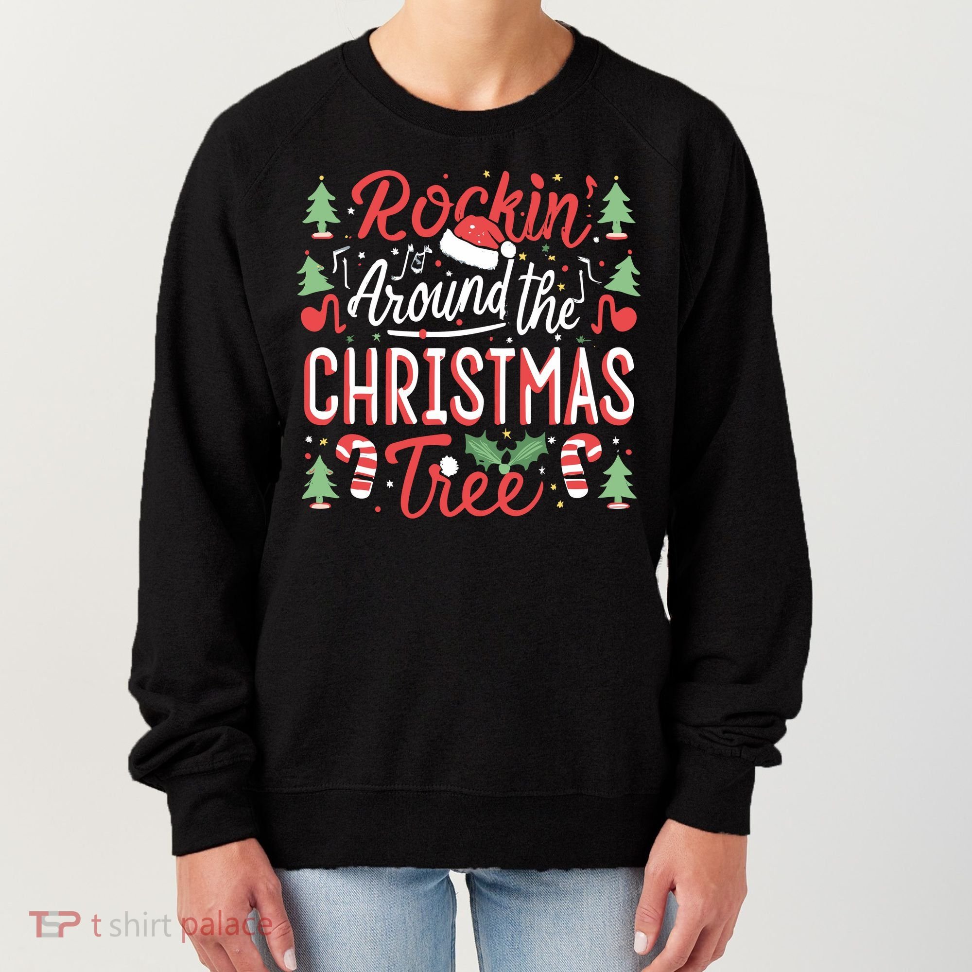 Rockin Around The Christmas Tree Music Note Music Teacher Women's Sweatshirt