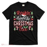 Rockin Around The Christmas Tree Music Note Music Teacher T-Shirt thumb 0