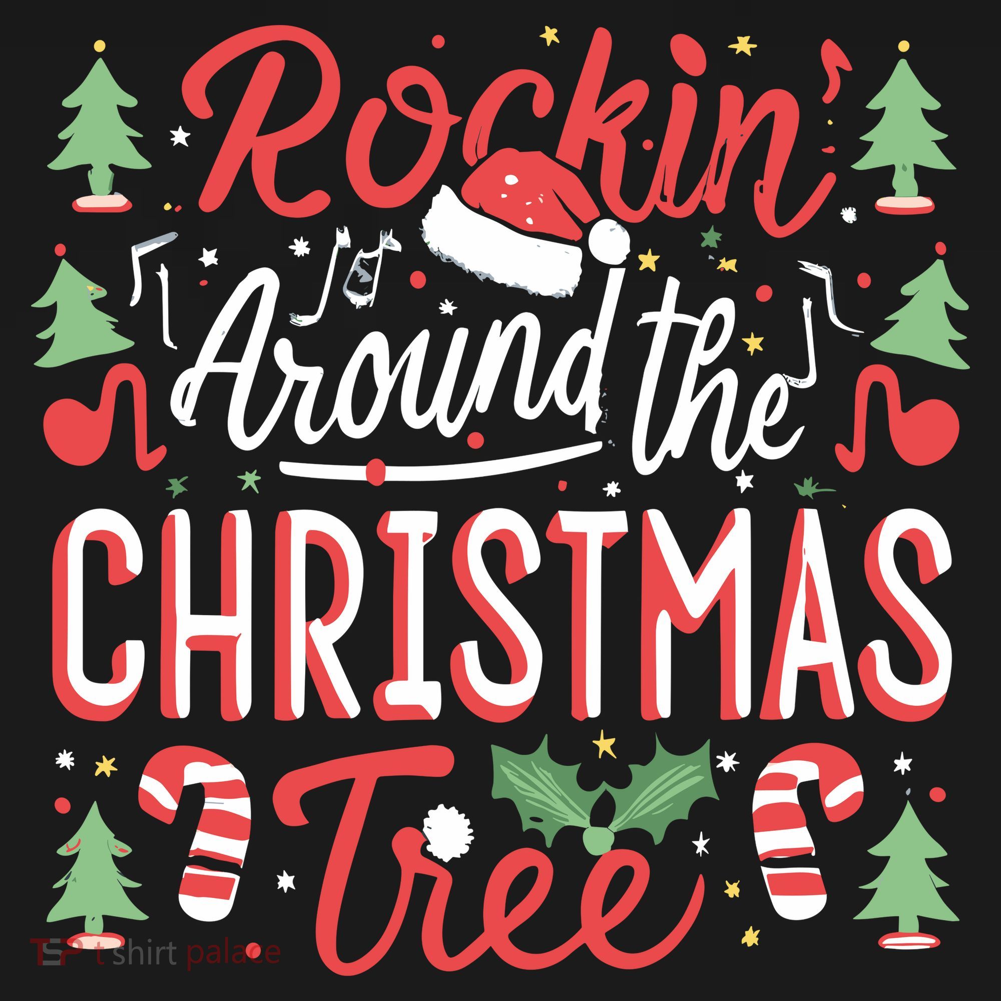 Rockin Around The Christmas Tree Music Note Music Teacher Women's Hoodie