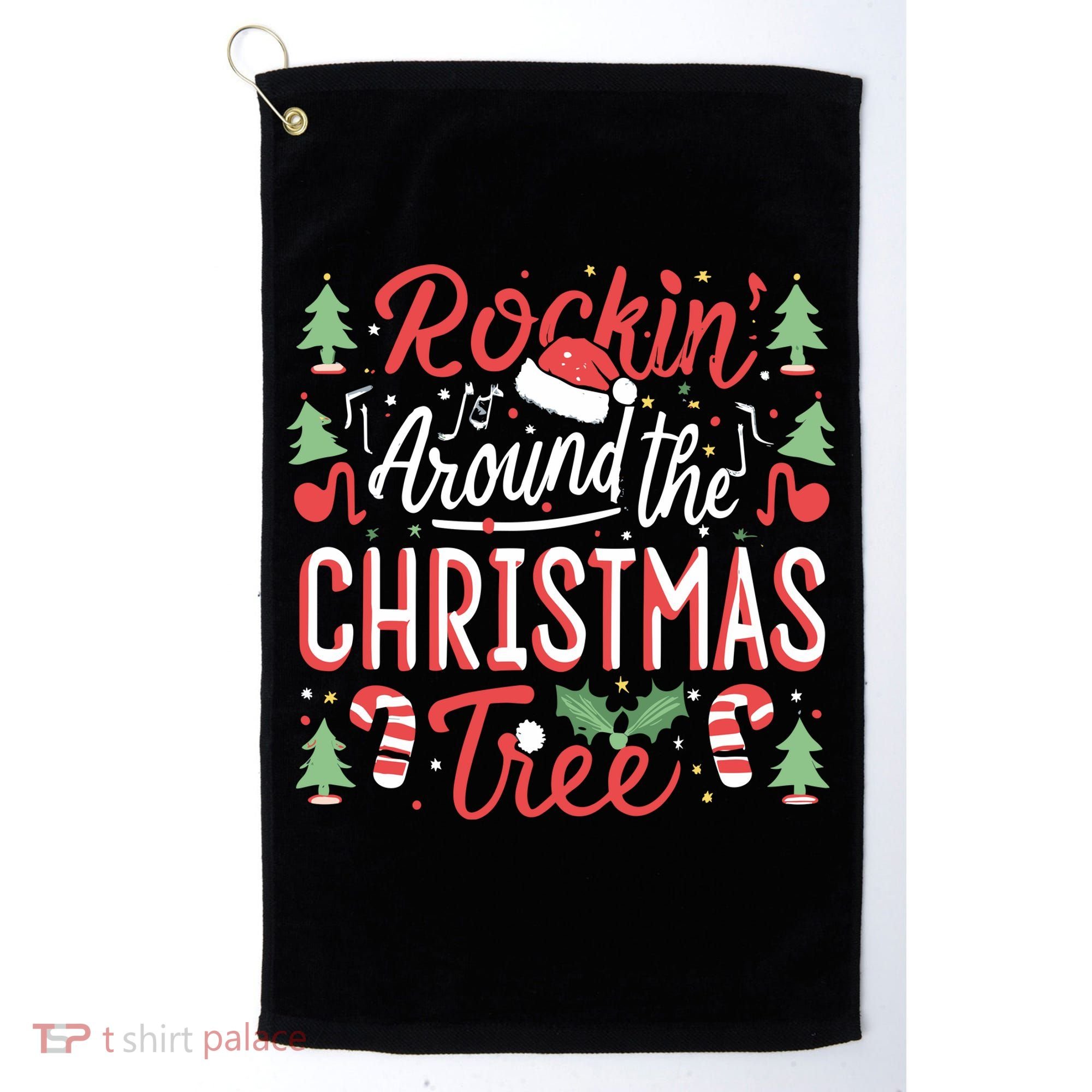 Rockin Around The Christmas Tree Music Note Music Teacher Golf Towel