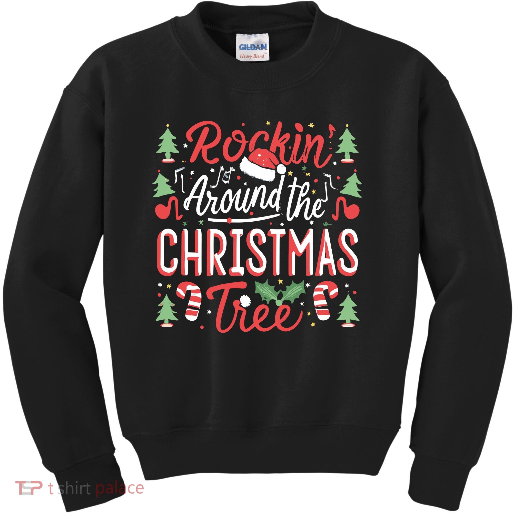 Rockin Around The Christmas Tree Music Note Music Teacher Kids Sweatshirt