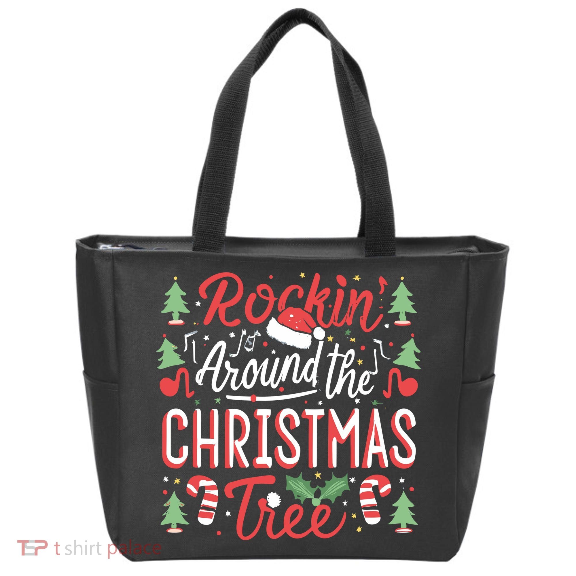 Rockin Around The Christmas Tree Music Note Music Teacher Tote Bag
