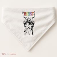 Resist Anti Trump Political Protest USA-Made Doggie Bandana thumb 0