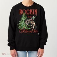 Rocking Around The Christmas Tree Retro Cowboy Christmas Women's Sweatshirt thumb 0