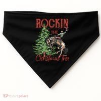 Rocking Around The Christmas Tree Retro Cowboy Christmas USA-Made Doggie Bandana thumb 0