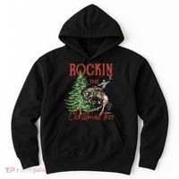 Rocking Around The Christmas Tree Retro Cowboy Christmas Hoodie thumb 0
