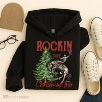 Rocking Around The Christmas Tree Retro Cowboy Christmas Hoodie thumb 4