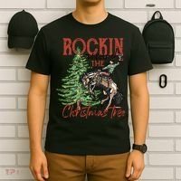 Rocking Around The Christmas Tree Retro Cowboy Christmas T-Shirt thumb 6