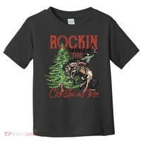 Rocking Around The Christmas Tree Retro Cowboy Christmas Toddler T-Shirt thumb 0