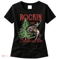 Rocking Around The Christmas Tree Retro Cowboy Christmas Women's T-Shirt thumb 0
