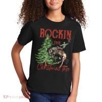 Rocking Around The Christmas Tree Retro Cowboy Christmas Kids T-Shirt thumb 2