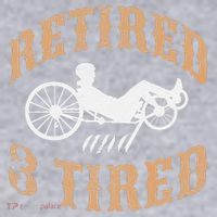 Retired And Three Tired Laidback Biker Retirement Women's Racerback Cropped Tank thumb 2
