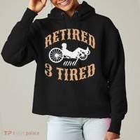 Retired And Three Tired Laidback Biker Retirement Ladies Heavyweight Boxy Pullover Hoodie thumb 0
