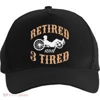 Retired And Three Tired Laidback Biker Retirement Five-Panel Snapback Cap thumb 0