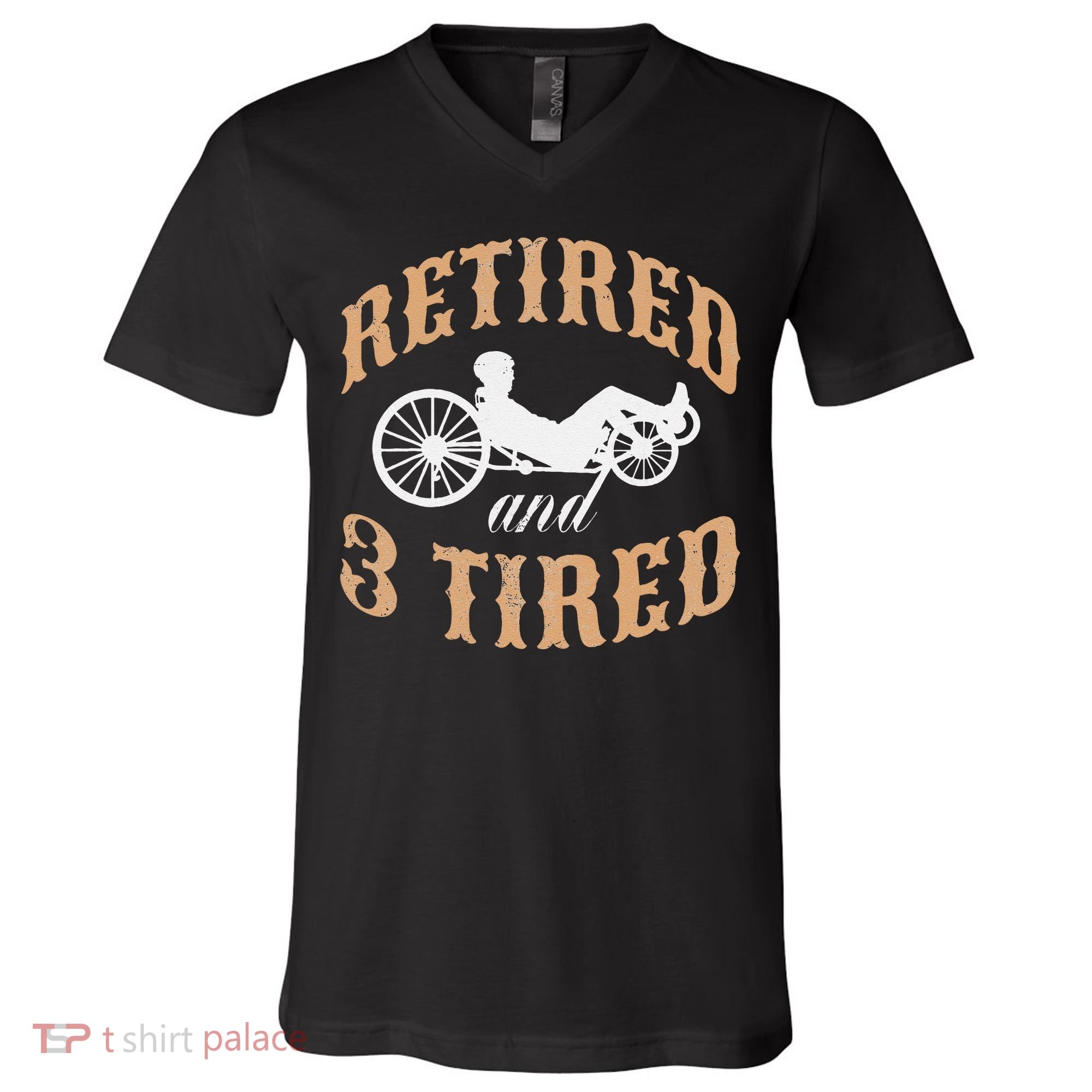 Retired And Three Tired Laidback Biker Retirement V-Neck T-Shirt