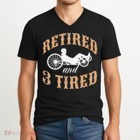 Retired And Three Tired Laidback Biker Retirement V-Neck T-Shirt thumb 2