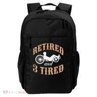 Retired And Three Tired Laidback Biker Retirement Backpack thumb 0