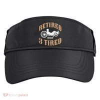 Retired And Three Tired Laidback Biker Retirement Adult Drive Performance Visor thumb 0
