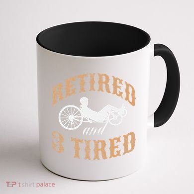 Retired And Three Tired Laidback Biker Retirement Coffee Mug back