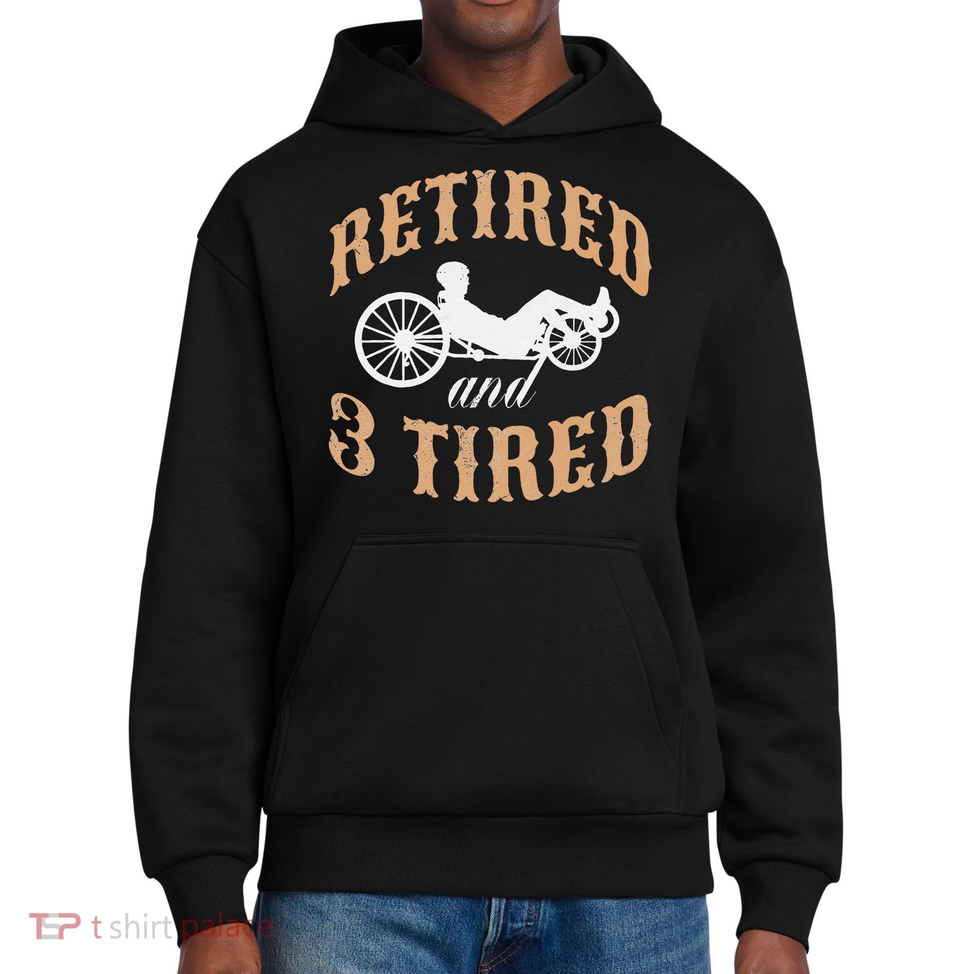 Retired And Three Tired Laidback Biker Retirement District V.I.T. Heavyweight Hoodie