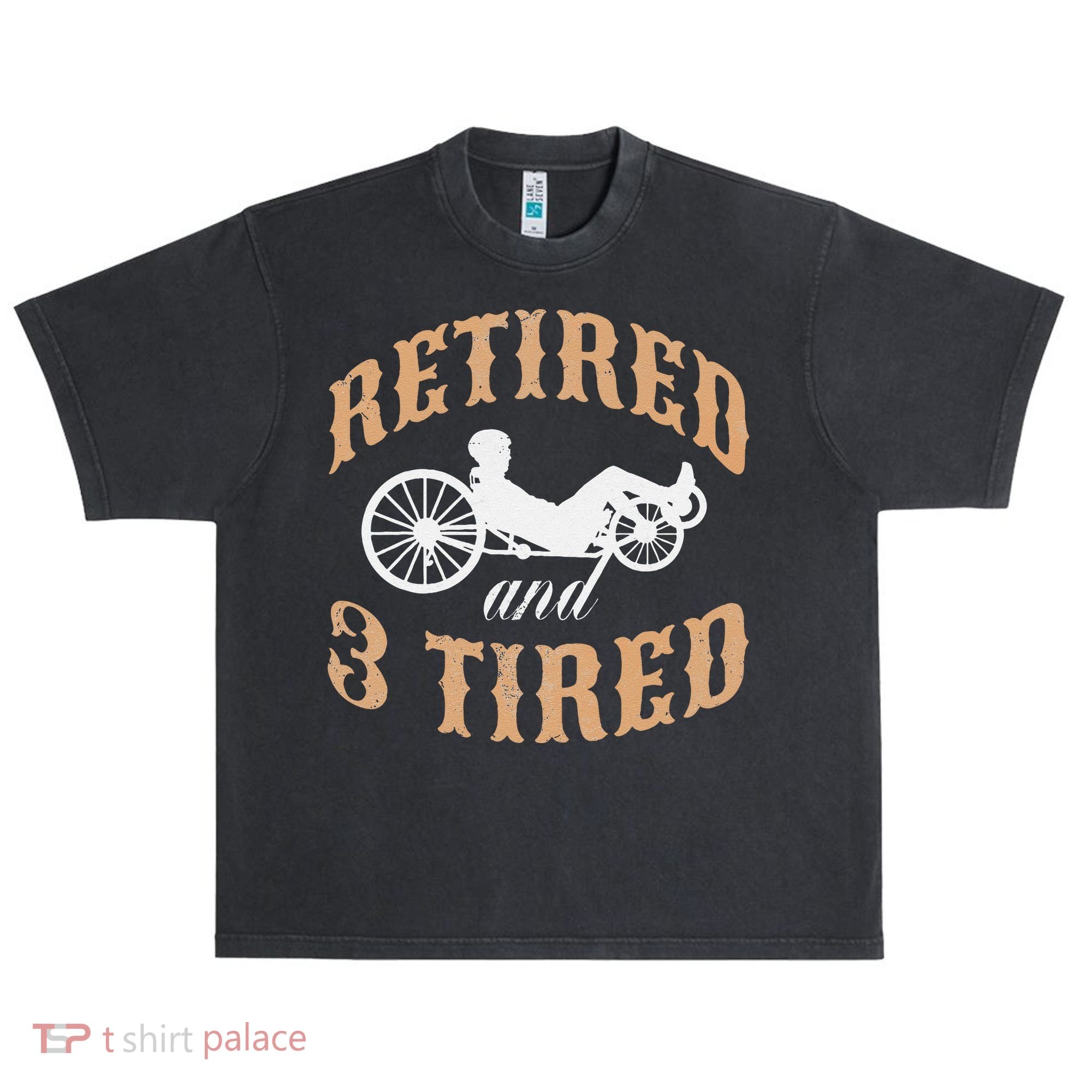 Retired And Three Tired Laidback Biker Retirement Urban Oversized Heavyweight T-Shirt