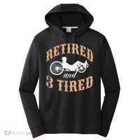 Retired And Three Tired Laidback Biker Retirement Performance Fleece Hoodie thumb 0