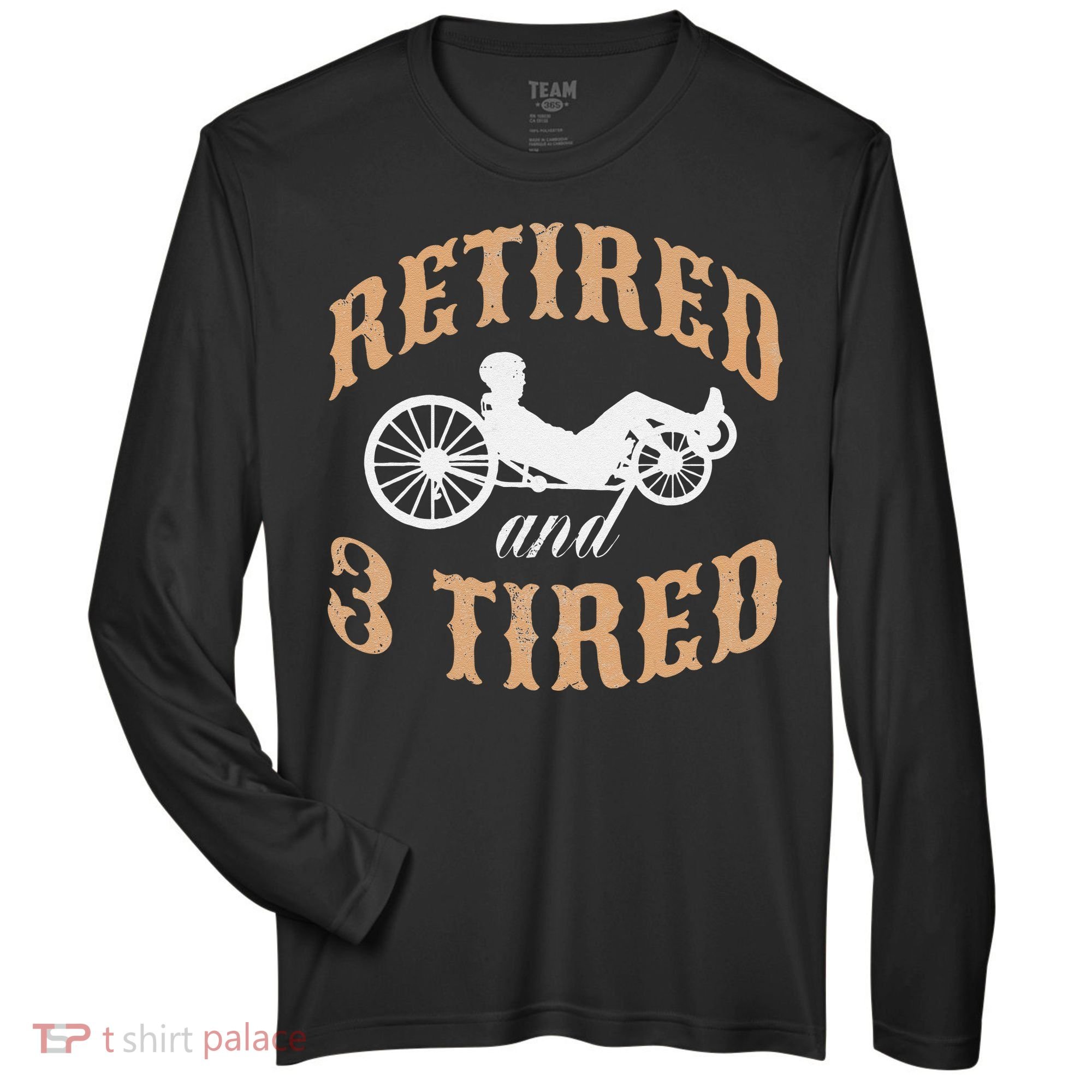 Retired And Three Tired Laidback Biker Retirement Zone Performance Long-Sleeve T-Shirt