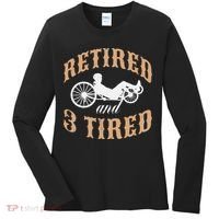 Retired And Three Tired Laidback Biker Retirement Women's Long Sleeve Shirt thumb 0