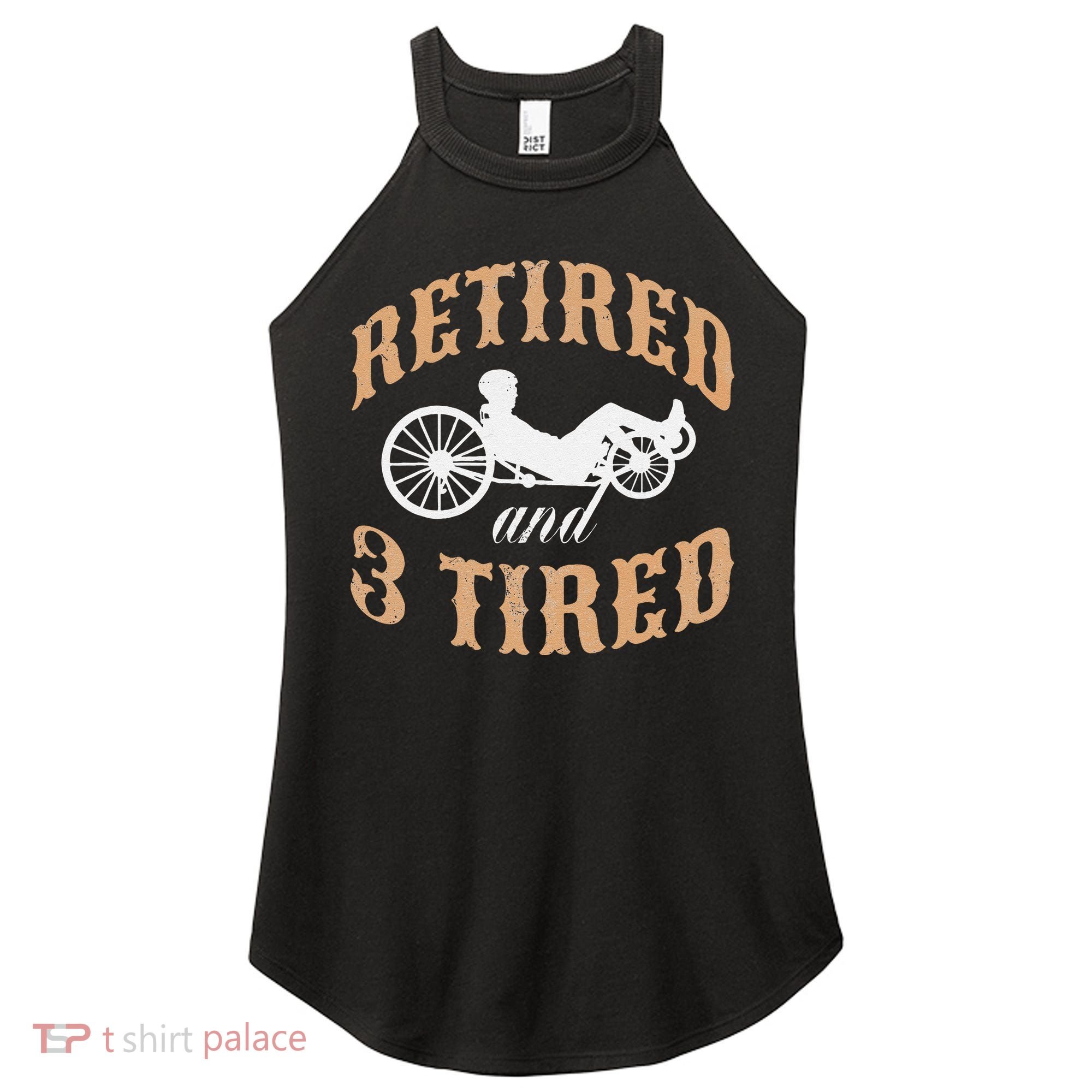 Retired And Three Tired Laidback Biker Retirement Women's Perfect Tri Rocker Tank