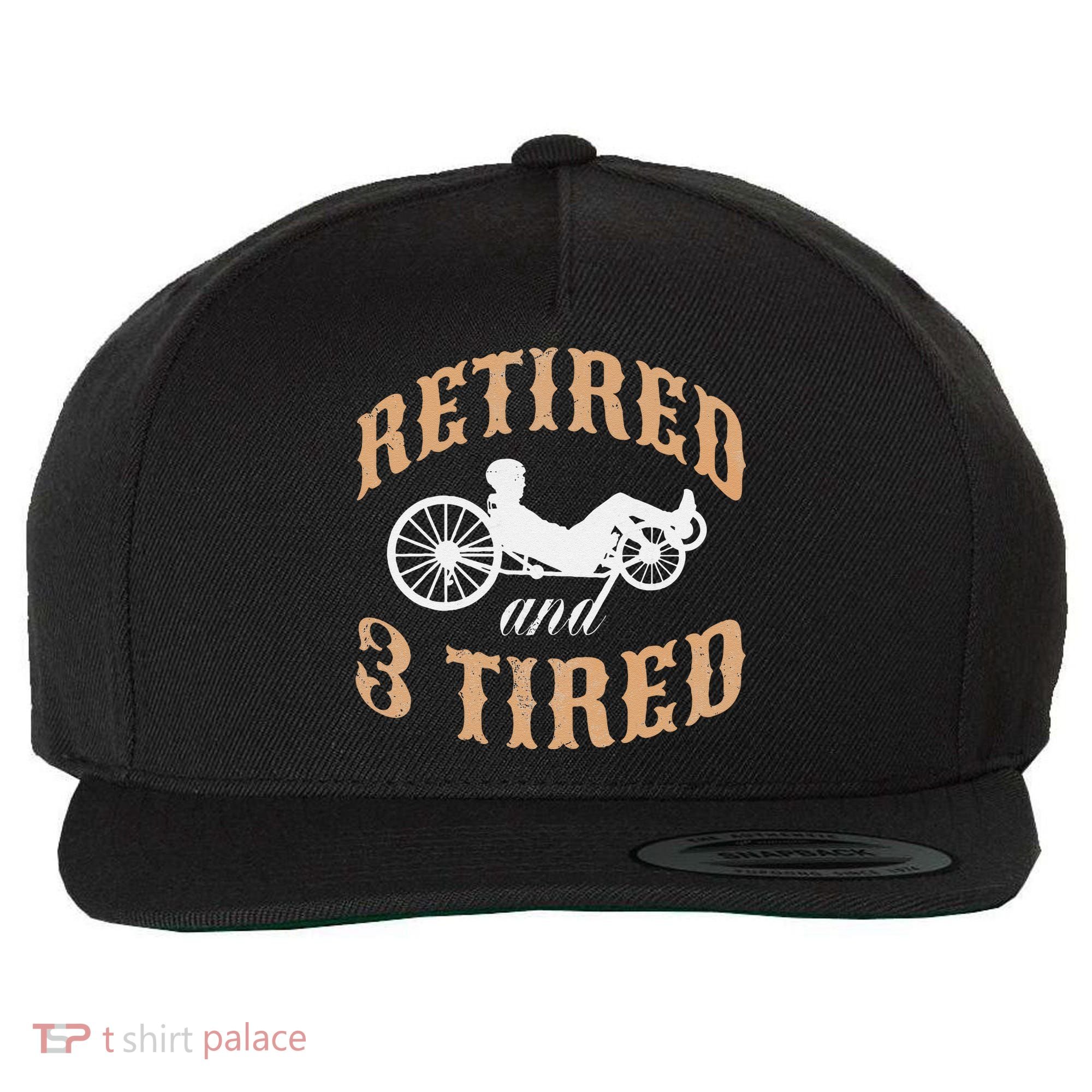 Retired And Three Tired Laidback Biker Retirement Wool Snapback Cap