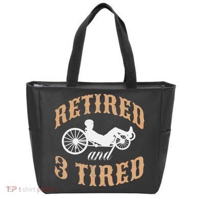 Retired And Three Tired Laidback Biker Retirement Tote Bag