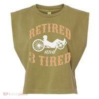 Retired And Three Tired Laidback Biker Retirement Garment-Dyed Women's Muscle Tee thumb 0